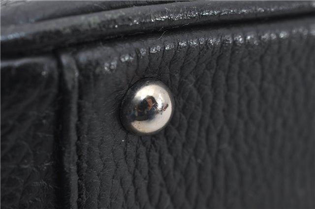 Authentic BURBERRY Vintage Leather Shoulder Hand Bag Purse Black 7453E