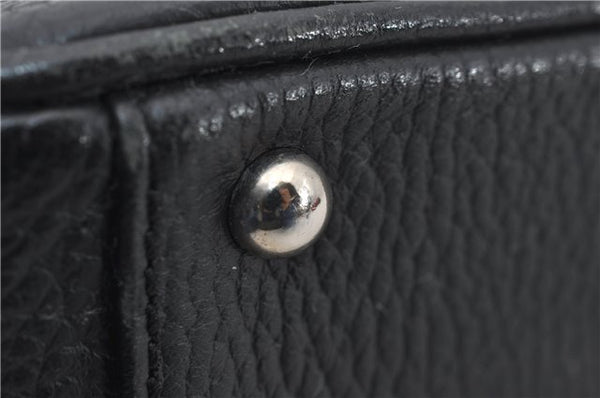 Authentic BURBERRY Vintage Leather Shoulder Hand Bag Purse Black 7453E