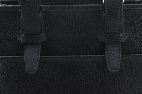 Authentic BURBERRY Vintage Leather Shoulder Hand Bag Purse Black 7453E