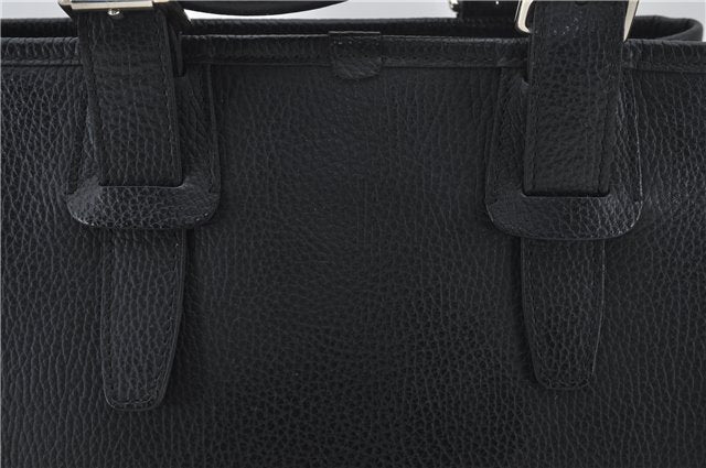 Authentic BURBERRY Vintage Leather Shoulder Hand Bag Purse Black 7453E
