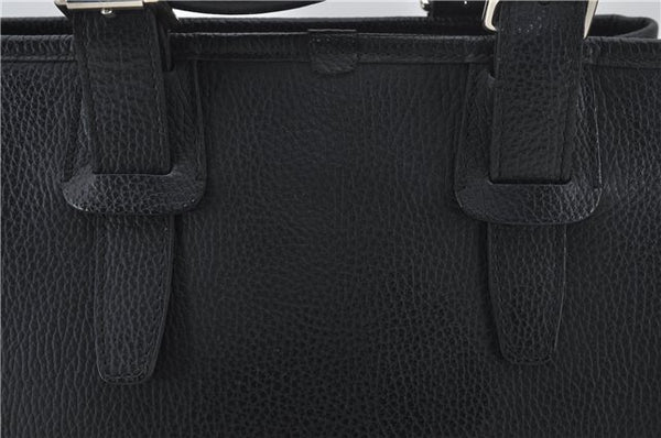 Authentic BURBERRY Vintage Leather Shoulder Hand Bag Purse Black 7453E