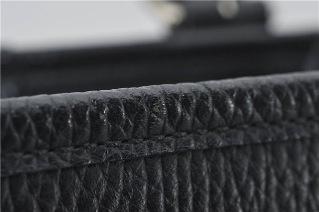 Authentic BURBERRY Vintage Leather Shoulder Hand Bag Purse Black 7453E