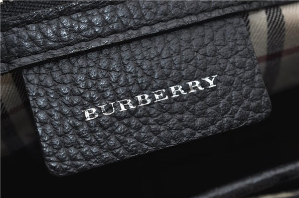 Authentic BURBERRY Vintage Leather Shoulder Hand Bag Purse Black 7453E
