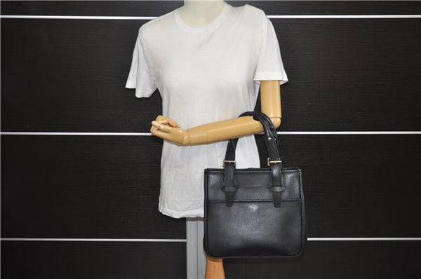 Authentic BURBERRY Vintage Leather Shoulder Hand Bag Purse Black 7453E