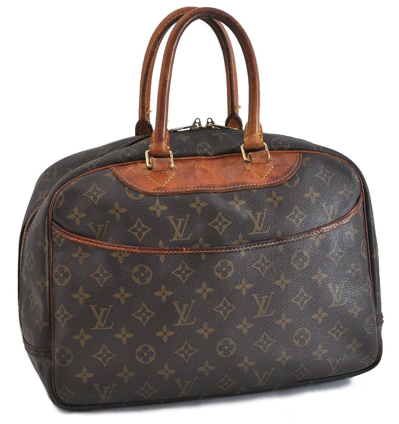 Authentic LOUIS VUITTON Monogram Deauville Hand Bag M47270 LV 7454B
