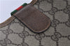 Authentic GUCCI Web Sherry Line Shoulder Tote Bag PVC Leather Brown 7455C