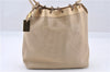 Authentic GUCCI Shoulder Tote Bag Punching Leather Suede 90644 Beige 7458F