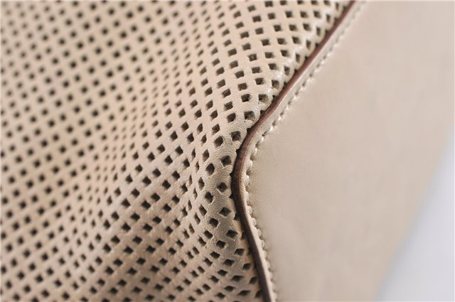 Authentic GUCCI Shoulder Tote Bag Punching Leather Suede 90644 Beige 7458F