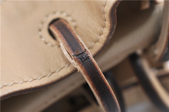 Authentic GUCCI Shoulder Tote Bag Punching Leather Suede 90644 Beige 7458F