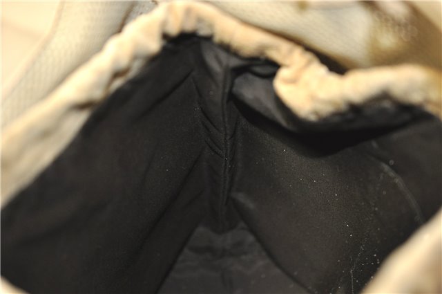 Authentic GUCCI Shoulder Tote Bag Punching Leather Suede 90644 Beige 7458F