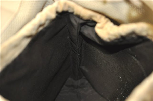 Authentic GUCCI Shoulder Tote Bag Punching Leather Suede 90644 Beige 7458F