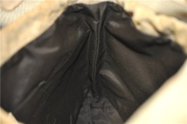 Authentic GUCCI Shoulder Tote Bag Punching Leather Suede 90644 Beige 7458F