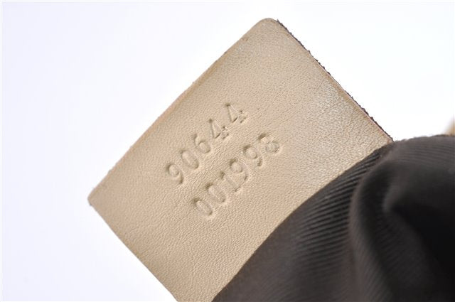 Authentic GUCCI Shoulder Tote Bag Punching Leather Suede 90644 Beige 7458F