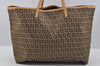 Authentic FENDI Vintage Zucchino Shoulder Tote Bag Canvas Leather Brown 7459I