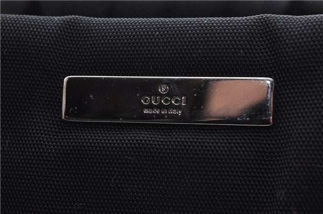 Authentic GUCCI Bamboo Tote Hand Bag Nylon Leather 0021016 Black 7461C