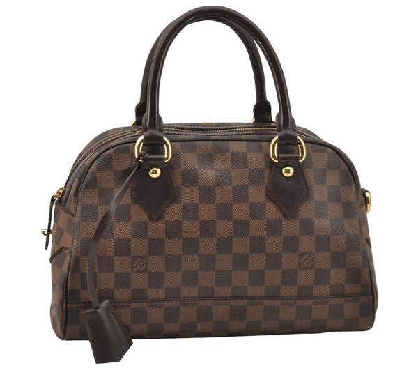 Authentic Louis Vuitton Damier Duomo Hand Boston Bag Purse N60008 LV 7468I