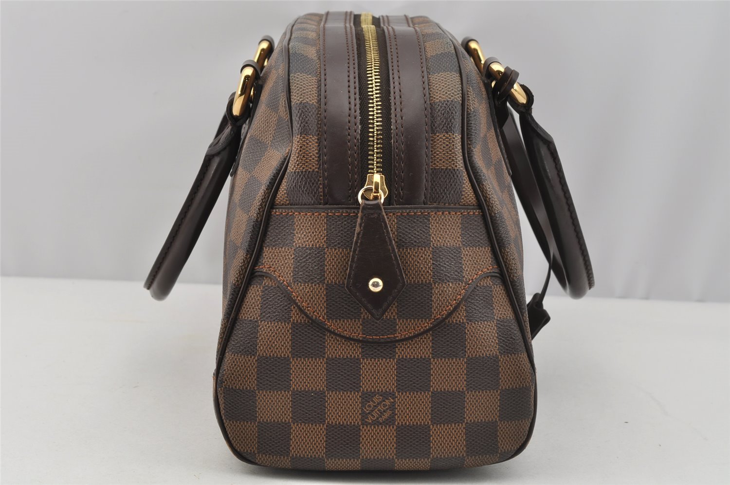 Authentic Louis Vuitton Damier Duomo Hand Boston Bag Purse N60008 LV 7468I