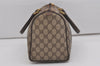 Authentic GUCCI Web Sherry Line Hand Boston Bag GG PVC Leather Brown 7470I