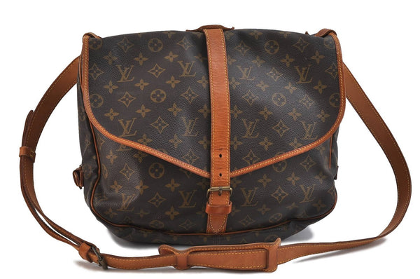 Auth LOUIS VUITTON Monogram Saumur 35 Shoulder Cross Body Bag M42254 LV 7475C