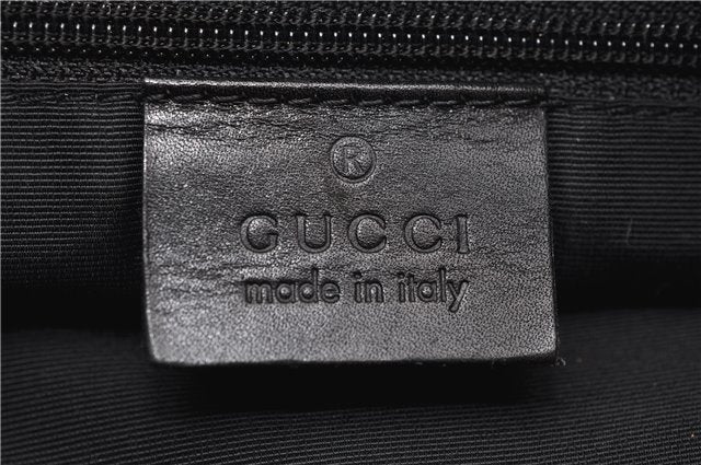 Authentic GUCCI Micro GG Nylon Leather Shoulder Hand Bag 0050846 Black 7480C