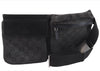 Authentic GUCCI Vintage Waist Body Bag Purse GG Canvas Leather 28566 Black 7481E