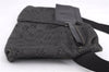 Authentic GUCCI Vintage Waist Body Bag Purse GG Canvas Leather 28566 Black 7481E
