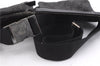 Authentic GUCCI Vintage Waist Body Bag Purse GG Canvas Leather 28566 Black 7481E