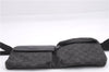 Authentic GUCCI Vintage Waist Body Bag Purse GG Canvas Leather 28566 Black 7481E