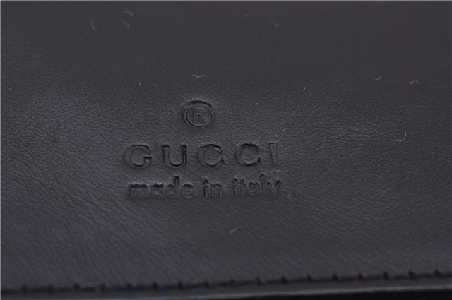 Authentic GUCCI Vintage Waist Body Bag Purse GG Canvas Leather 28566 Black 7481E