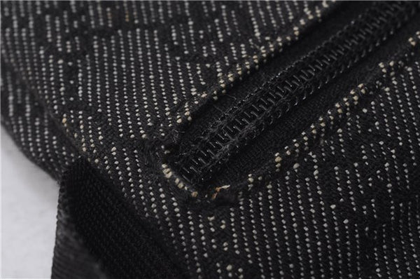 Authentic GUCCI Vintage Waist Body Bag Purse GG Canvas Leather 28566 Black 7481E