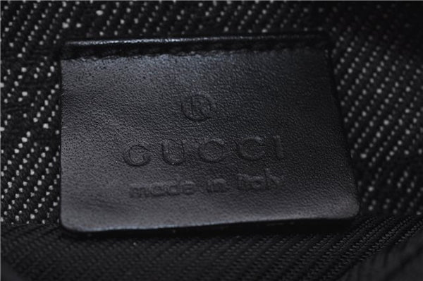 Authentic GUCCI Vintage Waist Body Bag Purse GG Canvas Leather 28566 Black 7481E