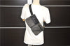 Authentic GUCCI Vintage Waist Body Bag Purse GG Canvas Leather 28566 Black 7481E