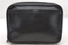 Authentic GUCCI Vintage Clutch Hand Bag Leather Black 7484C