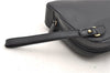 Authentic GUCCI Vintage Clutch Hand Bag Leather Black 7484C