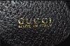 Authentic GUCCI Vintage Clutch Hand Bag Leather Black 7484C