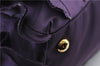 Authentic PRADA Frill Nylon Leather Hand Bag Purse Purple 7486C