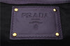 Authentic PRADA Frill Nylon Leather Hand Bag Purse Purple 7486C