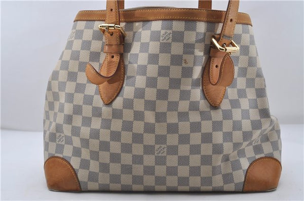 Auth Louis Vuitton Damier Azur Hampstead MM Shoulder Tote Bag N51206 LV 7486D