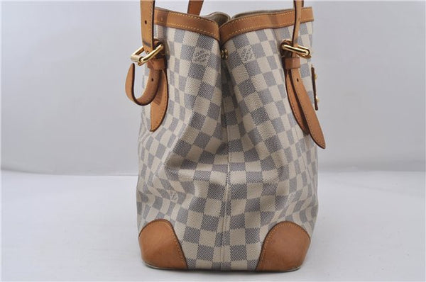 Auth Louis Vuitton Damier Azur Hampstead MM Shoulder Tote Bag N51206 LV 7486D