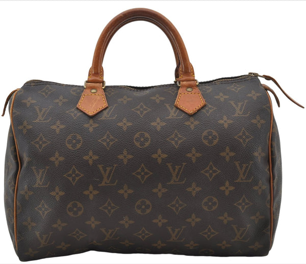 Authentic Louis Vuitton Monogram Speedy 30 Hand Boston Bag M41526 LV 7488E