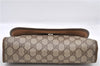 Authentic GUCCI Web Sherry Line Clutch Bag GG PVC Leather Brown 7489C