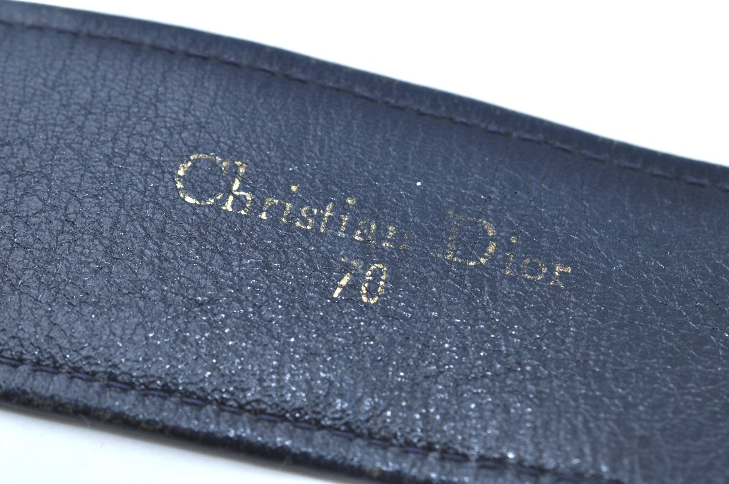 Authentic Christian Dior Trotter Belt Canvas Leather 70cm 27.6inches Blue 7490G