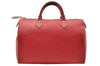 Authentic Louis Vuitton Epi Speedy 30 Hand Boston Bag Red M43007 LV 7492I