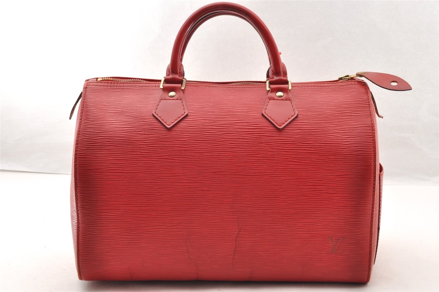 Authentic Louis Vuitton Epi Speedy 30 Hand Boston Bag Red M43007 LV 7492I