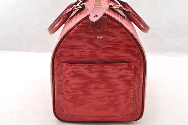 Authentic Louis Vuitton Epi Speedy 30 Hand Boston Bag Red M43007 LV 7492I