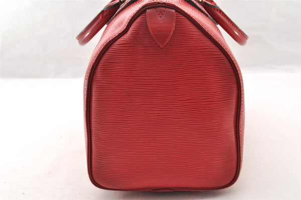 Authentic Louis Vuitton Epi Speedy 30 Hand Boston Bag Red M43007 LV 7492I