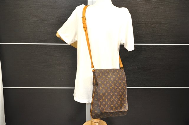 Authentic Louis Vuitton Monogram Musette Shoulder Cross Body Bag M51256 LV 7495D
