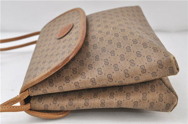 Authentic GUCCI Micro GG PVC Leather Shoulder Cross Body Bag Purse Brown 7504C