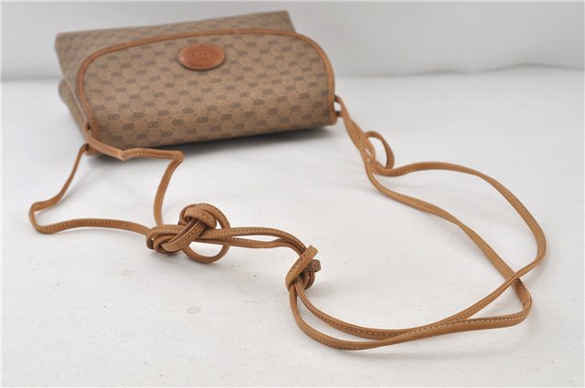 Authentic GUCCI Micro GG PVC Leather Shoulder Cross Body Bag Purse Brown 7504C