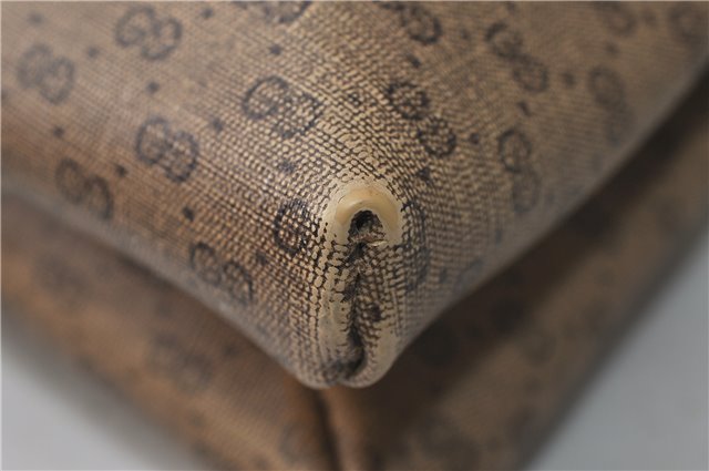 Authentic GUCCI Micro GG PVC Leather Shoulder Cross Body Bag Purse Brown 7504C